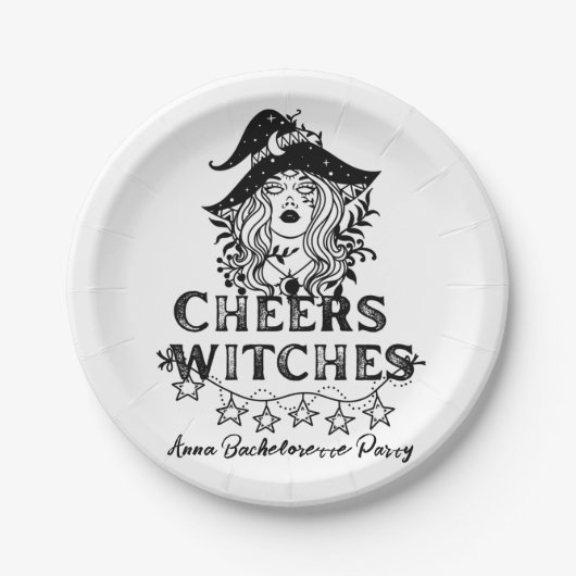 Assiettes En Carton Black Witches Halloween Bachelorette Party (Devant)
