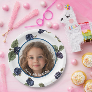 Assiettes En Carton Blackberry Custom photo et nom Plaque de papier