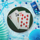 Assiettes En Carton Blackjack 21 point - As, Queen, Ten (Fête)
