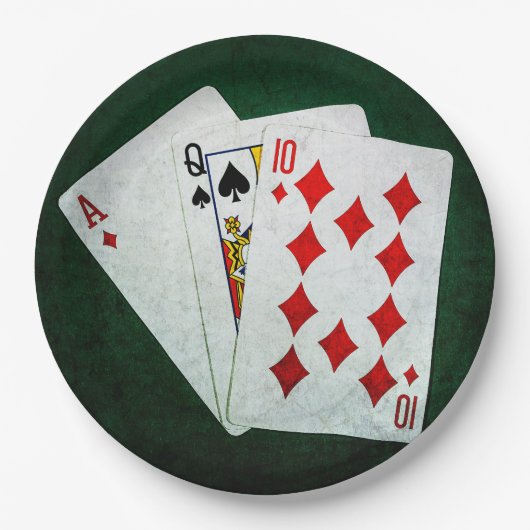 Assiettes En Carton Blackjack 21 point - As, Queen, Ten (Devant)