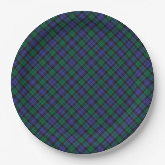 Assiettes En Carton Blackwatch Tartan Royal Scottish Plaid Motif (Devant)
