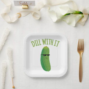 Assiettes En Carton Blague de cornichon drôle avec ça