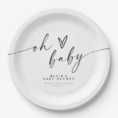Assiettes En Carton BLAIR Moderne Minimal Boho Oh Baby shower (Devant)