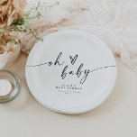Assiettes En Carton BLAIR Moderne Minimal Boho Oh Baby shower<br><div class="desc">La collection de Baby showers BLAIR est dotée d'une typographie de script boho et d'une mise en page minimaliste moderne. Parfait pour la maman minimale,  cette police fantaisiste et cette disposition simple vous donneront une impression durable sur vos invités.</div>