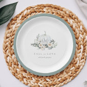 Assiettes En Carton Blanc Automne Citrouille verdure "Fall in Love"