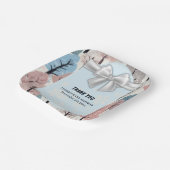 Assiettes En Carton  blanc Baby shower de la forêt d'hiver (Angulaire)