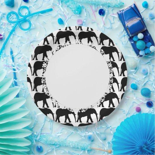 Assiettes En Carton Blanc-Blanc-Eléphant—Lace_M-L (Fête)