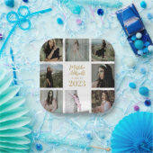 Assiettes En Carton Blanc classique et simple | Grille photo de diplôm (Fête)