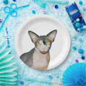 Assiettes En Carton Blanc de partie de chat de chats de Ninja Rex de (Fête)