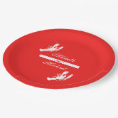 Assiettes En Carton Blanc des plats rouges d'événement d'ébullition (Angle)