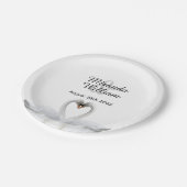 Assiettes En Carton Blanc élégant cygnes en amour mariage (Angle)