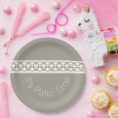 Assiettes En Carton Blanc gris et beige (Fête)