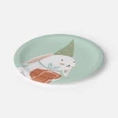 Assiettes En Carton Blanc mignonne lapin Anniversaire (Angle)