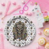 Assiettes En Carton 🤍 blanc Pharaoh Mummy plaque papier 🎃 🍽️ (Fête)