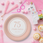 Assiettes En Carton Blanc pourpre 75e anniversaire (Fête)