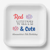 Assiettes En Carton Blanc rouge et 4 juillet mignet (Recto)