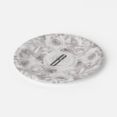 Assiettes En Carton Blanc Rustique Rose d'hiver Mariage Élégant (Angle)