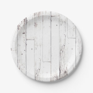 Assiettes En Carton Blanc Shabby Chic Bois Maison de Campagne Rustique