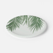 Assiettes En Carton Blanc Vert Élégant Palm Tropical Feuille Mariage (Angle)