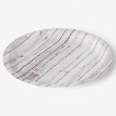 Assiettes En Carton Blanc Woodgrain Vintage Rustique (Angle)