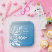 Assiettes En Carton Blanche-Neige sur Blue Winter (Fête)