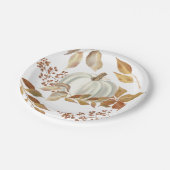 Assiettes En Carton Blancs Citrouille Automne part Thanksgiving (Angle)