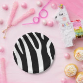 Assiettes En Carton Blancs Zèbre Noir et Blanc Classique Imprimer (Fête)