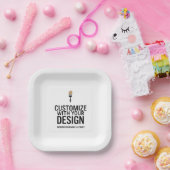 Assiettes En Carton Blank Company Branded Custom Personalized  (Fête)