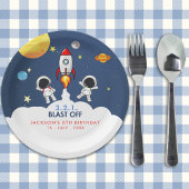 Assiettes En Carton "Blast Off Funny Birthday Boy with Astronaut theme