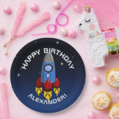 Assiettes En Carton Blast Off Rocket Ship Anniversaire (Fête)