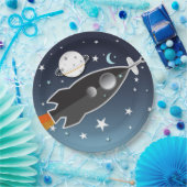 Assiettes En Carton Blast Off Rocket Ship Space Anniversaire (Fête)