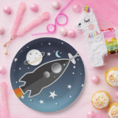Assiettes En Carton Blast Off Rocket Ship Space Anniversaire (Fête)
