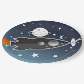 Assiettes En Carton Blast Off Rocket Ship Space Anniversaire (Angle)