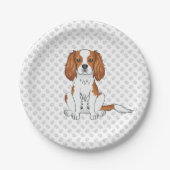 Assiettes En Carton Blenheim Cavalier King Charles Spaniel & Paws (Devant)