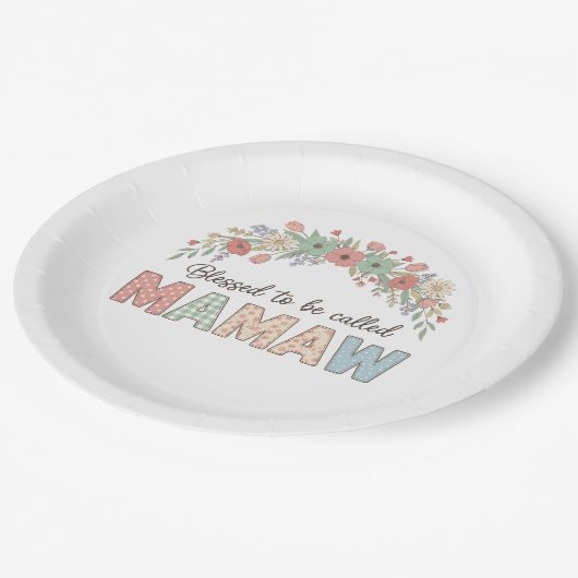 Assiettes En Carton Blessed to be called Mamaw (Angle)