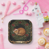 Assiettes En Carton BlessedYuleCat (Fête)