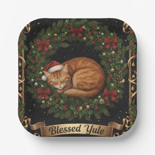 Assiettes En Carton BlessedYuleCat (Recto)