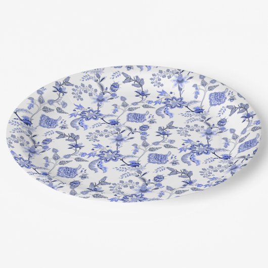 Assiettes En Carton Bleu (Angle)