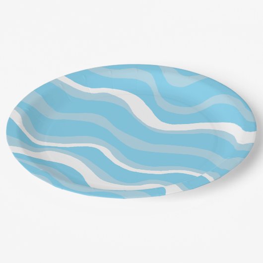 Assiettes En Carton Bleu (Angle)