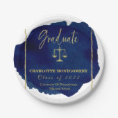 Assiettes En Carton Bleu Abstrait Elegant Law School Graduation (Devant)