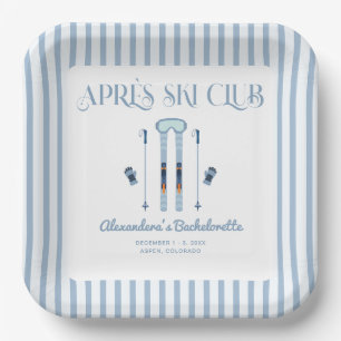 Assiettes En Carton Bleu Après-Ski Enterrement de Vie de Jeune Fille