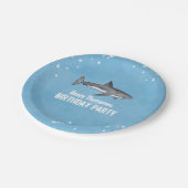 Assiettes En Carton Bleu Aquarelle Requin fête d'anniversaire (Angle)