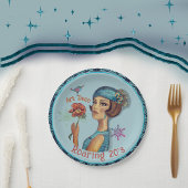 Assiettes En Carton Bleu Art déco des années 20