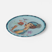 Assiettes En Carton Bleu Art déco des années 20 (Angle)