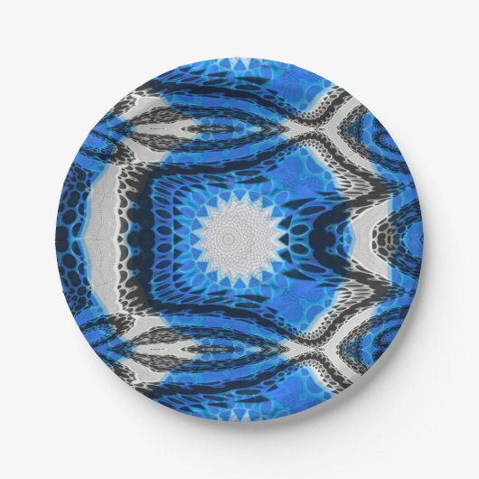 Assiettes En Carton Bleu atomique (Devant)