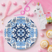 Assiettes En Carton 💙 bleu azulejos (Fête)