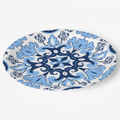 Assiettes En Carton 💙 bleu azulejos (Angle)