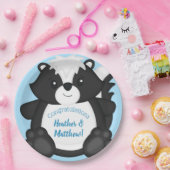 Assiettes En Carton Bleu Baby shower (Fête)