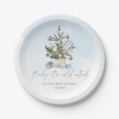 Assiettes En Carton Bleu bébé d'hiver son froid extérieur (Devant)