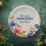 Assiettes En Carton Bleu Berry Baby shower doux<br><div class="desc">Ajoutez une délicieuse touche de douceur à votre baby shower avec nos Plaques de Baby shower Blueberry Berry Sweet. Ces charmantes assiettes présentent d'adorables illustrations de bleuets et des accents vibrants sur le thème des baies, parfaits pour créer une atmosphère fantaisiste à votre fête. Conçues à partir de papier résistant,...</div>